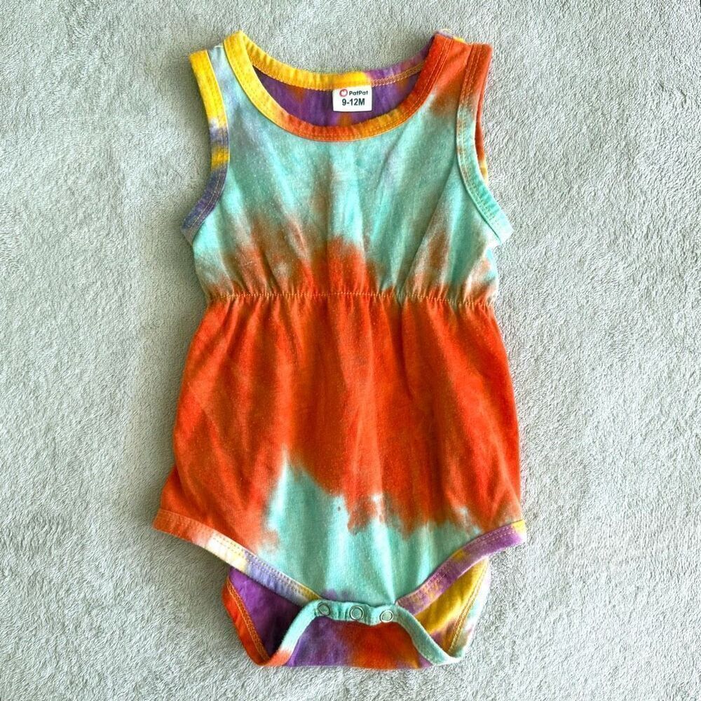 Pat Pat Baby Girls Tie Dye Tank Top Bodysuit